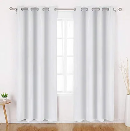 HOMEIDEAS 4 Piece Extra Soft Bed Sheets Set and Greyish White Blackout