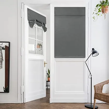 HOMEIDEAS Blackout Door Curtains for French Door 26x40 Inch Grey
