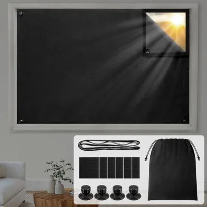 HOMEIDEAS 100% Travel Blackout Curtains