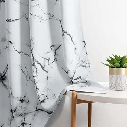 HOMEIDEAS Marble Blackout Curtains