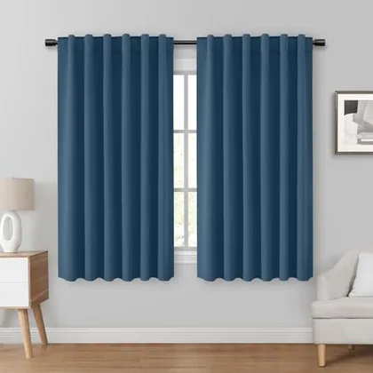 HOMEIDEAS Dark Teal Blackout Curtains