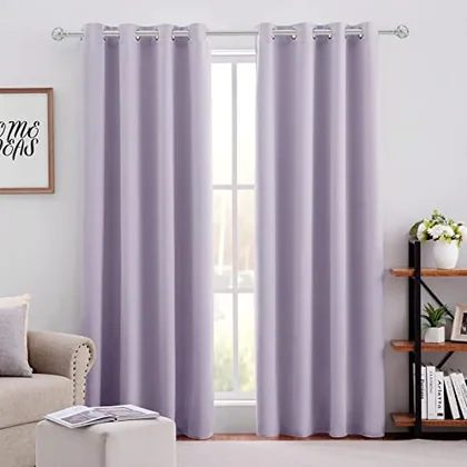 HOMEIDEAS Lilac Blackout Curtains for Bedroom 52 X 96 Inch Length 2 Panels