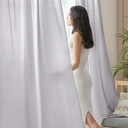 HOMEIDEAS Non See Through Privacy Sheer Curtains