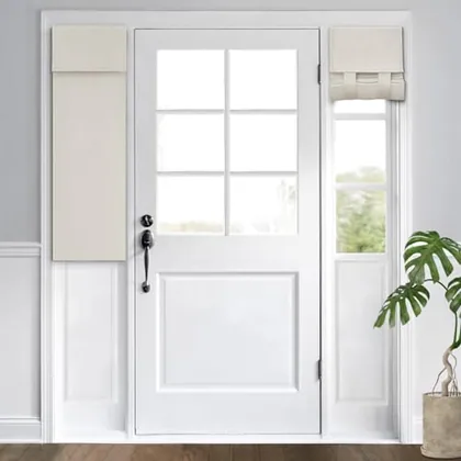 HOMEIDEAS Blackout Door Curtains for Sidelight 12x40 Inch Cream
