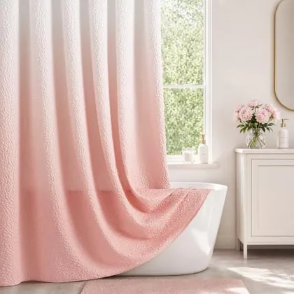 HOMEIDEAS Pink Ombre Shower Curtain