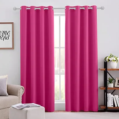 HOMEIDEAS Raspberry Blackout Curtains