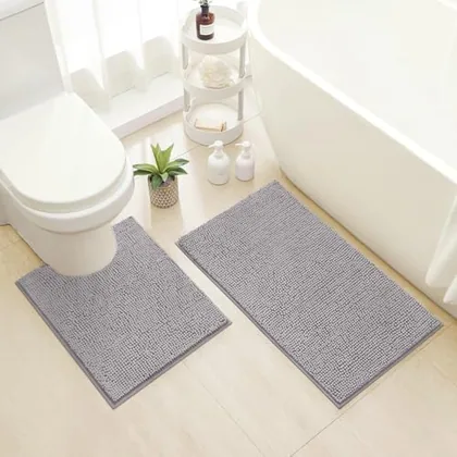 HOMEIDEAS Bathroom Rugs Set 2 Pieces