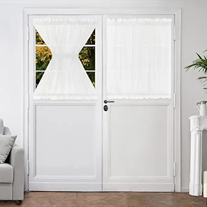HOMEIDEAS Side Door Window Curtains with Rod Pocket for Small Window