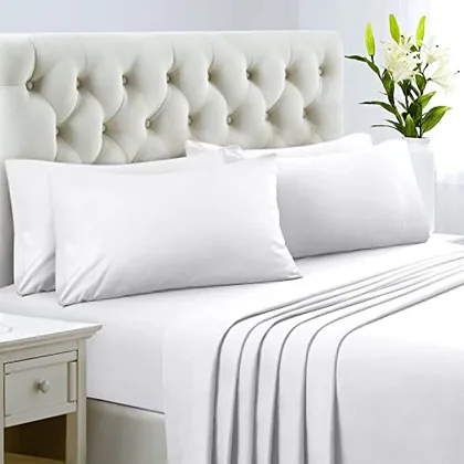 HOMEIDEAS Bed Sheets Set Queen & King Size Extra Soft Brushed Microfiber