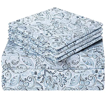 HOMEIDEAS 6 Piece Printed Queen Size Bed Sheets