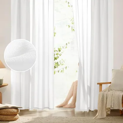 HOMEIDEAS Non See Through Privacy Sheer Curtains