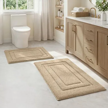 HOMEIDEAS Bathroom Rugs Sets 2 Piece