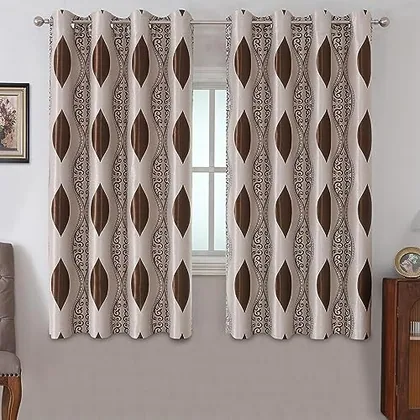 HOMEIDEAS Brown and Beige Curtains for Living Room