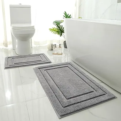 HOMEIDEAS Bathroom Rugs Sets 2 Piece