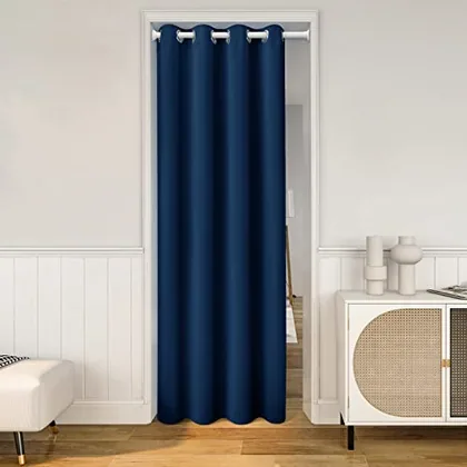 HOMEIDEAS Navy Doorway Curtains