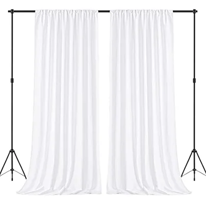 HOMEIDEAS White Backdrop Curtains for Parties