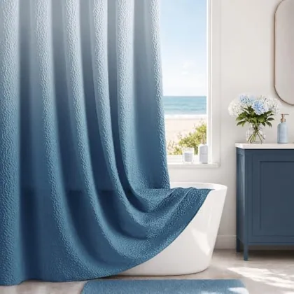 HOMEIDEAS Blue Ombre Shower Curtain