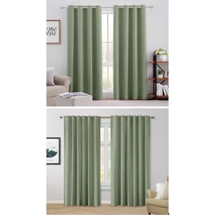 HOMEIDEAS Sage Green Blackout Curtains