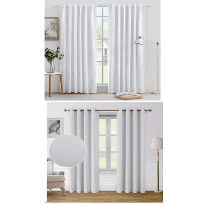 HOMEIDEAS Greyish White Blackout Curtains 4 Panels