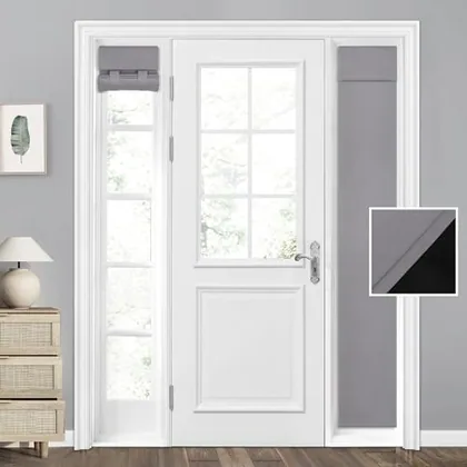HOMEIDEAS 100% Blackout Door Curtains for Sidelight 12x54 Inch