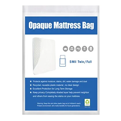 HOMEIDEAS [2-Pack 5-Mil] Mattress Bag (Twin/Full) for Moving and Storage