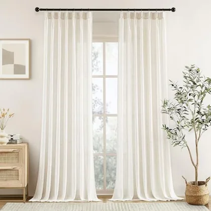 HOMEIDEAS Pinch Pleated Sheer Curtains 84 Inch